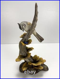 Boehm Bridled Tit Bird Porcelain Figurine 200-24 England Titmouse 9.75 Vintage