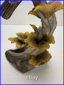 Boehm Bridled Tit Bird Porcelain Figurine 200-24 England Titmouse 9.75 Vintage