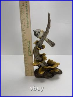 Boehm Bridled Tit Bird Porcelain Figurine 200-24 England Titmouse 9.75 Vintage