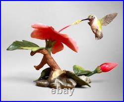 Boehm Calliope Hummingbird Hibiscus Porcelain Sculpture Limited Edition #495 USA