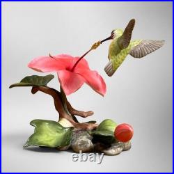 Boehm Calliope Hummingbird Hibiscus Porcelain Sculpture Limited Edition #495 USA