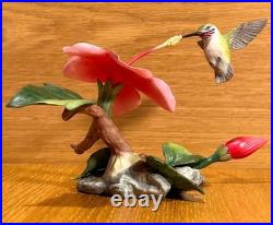 Boehm Calliope Hummingbird Hibiscus Porcelain Sculpture Limited Edition #495 USA