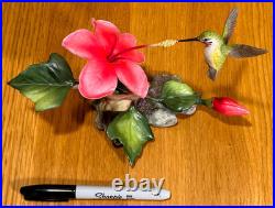 Boehm Calliope Hummingbird Hibiscus Porcelain Sculpture Limited Edition #495 USA