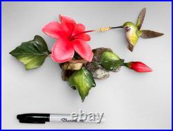 Boehm Calliope Hummingbird Hibiscus Porcelain Sculpture Limited Edition #495 USA