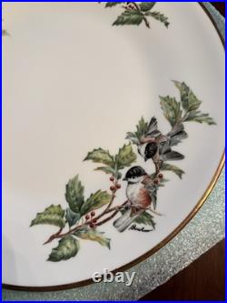 Boehm Chickadee and Holly Dinner Plates Set Of 8
