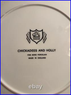 Boehm Chickadee and Holly Dinner Plates Set Of 8