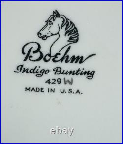 Boehm Indigo Bunting 429 W Porcelain Blue Bird Floral Figurine USA 10