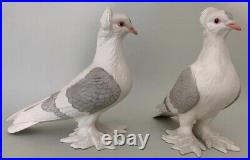 Boehm Porcelain Bird Figurines Tumbler Pigeons PAIR Model #416 Stunning Art