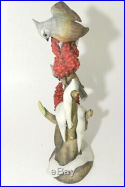 Boehm Porcelain Tufted Titmouse Pair Bird Figurine Statue Vintage Misprinted 479