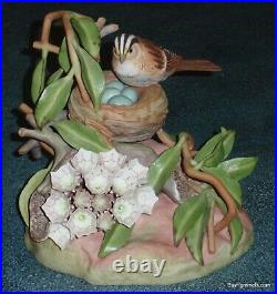 Burgues Porcelain Limited Edition White-Throated Sparrow With Mountain Laurel