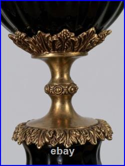 CANDLE HOLDERS BRONZE PAIR PORCELAIN PARROT MOUNTED Candlesticks Birds Decor Art