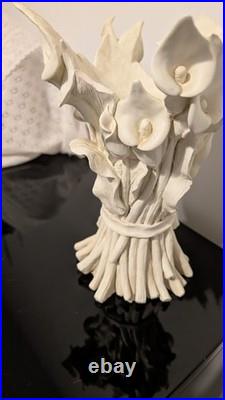 CAPODIMONTE! WHITE CALLA LILY BOUQUET DESIGN OF PORCELAIN. 6.5x5x15 EXQUISITE