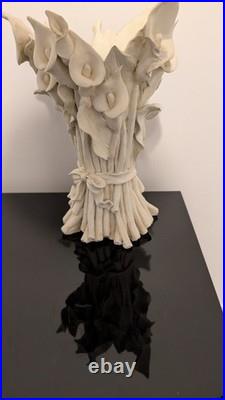 CAPODIMONTE! WHITE CALLA LILY BOUQUET DESIGN OF PORCELAIN. 6.5x5x15 EXQUISITE
