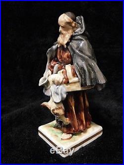 Capodimonte Dresden Porcelain Statue figurine Monk Gathering food holds bird