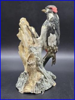 Capodimonte Italy Vintage Porcelain Woodpecker Bird Figurine Signed 96/500