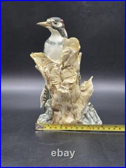 Capodimonte Italy Vintage Porcelain Woodpecker Bird Figurine Signed 96/500