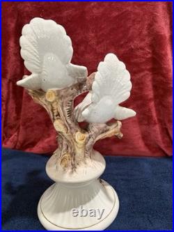 Capodimonte Porcelain Bird sculpture Hand Painted Glossy Art Pottery Italy