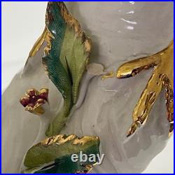 Capodimonte Porcelain Figurine White Gold Dove Love Birds Oro Zecchino 24k Italy