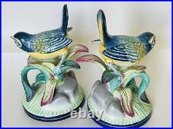 Chelsea House Chinoiserie Porcelain Mantle Birds set of 2 Minty