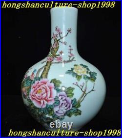 China Ancient wucai porcelain plum bossom peony bird statue Bottle Pot Vase Jar