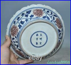 China Blue&white porcelain Lucky Phoenix bird tray Pallets Dish plate statue