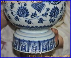 China Blue&white porcelain phoenix bird statue sandalwood Incense burner Censer