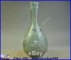 China Dynasty Korea Koryo Porcelain Glaze Crane bird Bottle Pot Vase Jar Statue