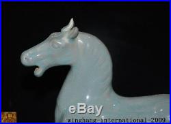 China Feng Shui Longquan kiln porcelain glaze animal horse tread Swallow statue