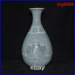 China Korea Koryo Porcelain Glaze Willow bird Zun Cup Bottle Pot Vase Statue