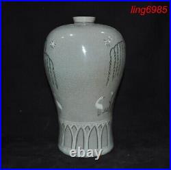 China Korea Koryo Porcelain Glaze tree bird Zun Cup Bottle Pot Vase Statue
