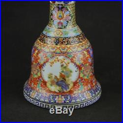 China Porcelain qing yongzheng colour enamels flower and bird Lotus candlestick