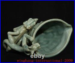 China Song Dynasty Ru kiln porcelain premium dragon bird beast grain Cup Goblet
