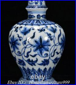 China White Blue Porcelain Flower Oil Lamp CandlesticK Vase Holder Pair