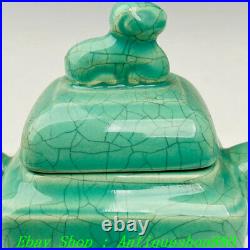 China Zhou Dynasty Chai Kiln Green Glaze Porcelain Flower Bird Flagon wine pot