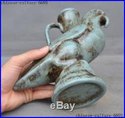 China dynasty old porcelain glaze bird Zun Cup Bottle Pot Vase Jar Statue
