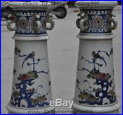 China jingdezhen wucai porcelain phoenix bird flower statue Bottle Pot Vase Jar
