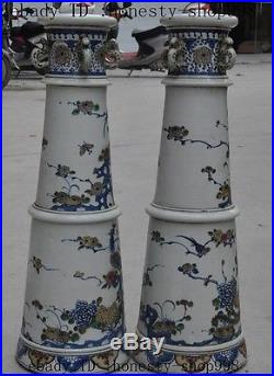 China jingdezhen wucai porcelain phoenix bird flower statue Bottle Pot Vase Jar