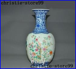 China wucai Blue&white porcelain bird statue Zun Cup Bottle Pot Vase Jar Statue