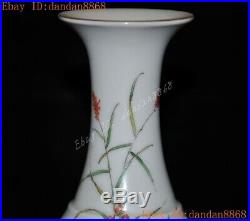 China wucai porcelain Filigree Inlay gem flower bird Bottle Pot Vase Jar Statue