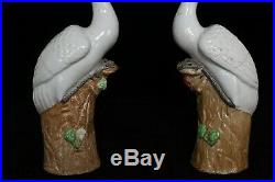 Chinese A pair Beautiful Famille Rose Porcelain Crane