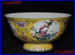 Chinese Ancient wucai porcelain flower bird statue Tea cup Bowl Bowls