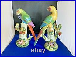 Chinese Antique Porcelain Parrot Export Figurines Excellent