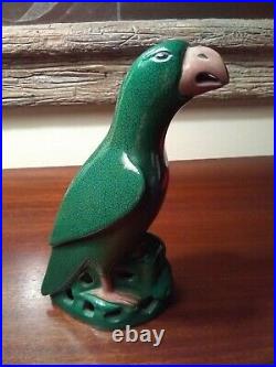 Chinese Antique Porcelain Parrot Export Green Figurine