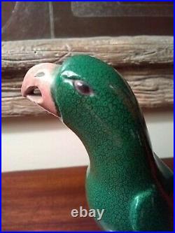 Chinese Antique Porcelain Parrot Export Green Figurine