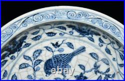 Chinese Blue&White Porcelain Handpainted Flowers&Birds Pattern Plates 12566