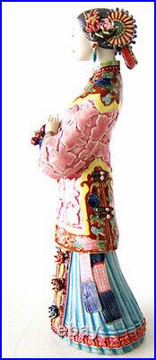 Chinese Ceramic Lady Figurine / Porcelain Dolls Figurine Birthday Celebration