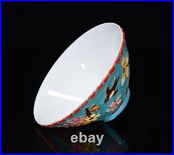 Chinese Cloisonne Porcelain Handmade Flower Bird Pattern Bamboo Hat Bowl 10454
