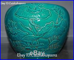 Chinese Colour Porcelain Crane Bird Lotus Flower Pot Jar Crock Tank Jug Statue