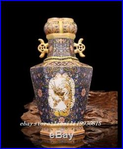 Chinese Enamel Color Porcelain Painted carving flowers and birds Vase /yongzheng