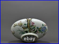 Chinese Enamel Colour Porcelain HandPainted Flowers&Birds Brush Washer 10112